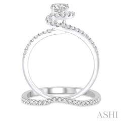 Round Shape Halo Diamond Wedding Set