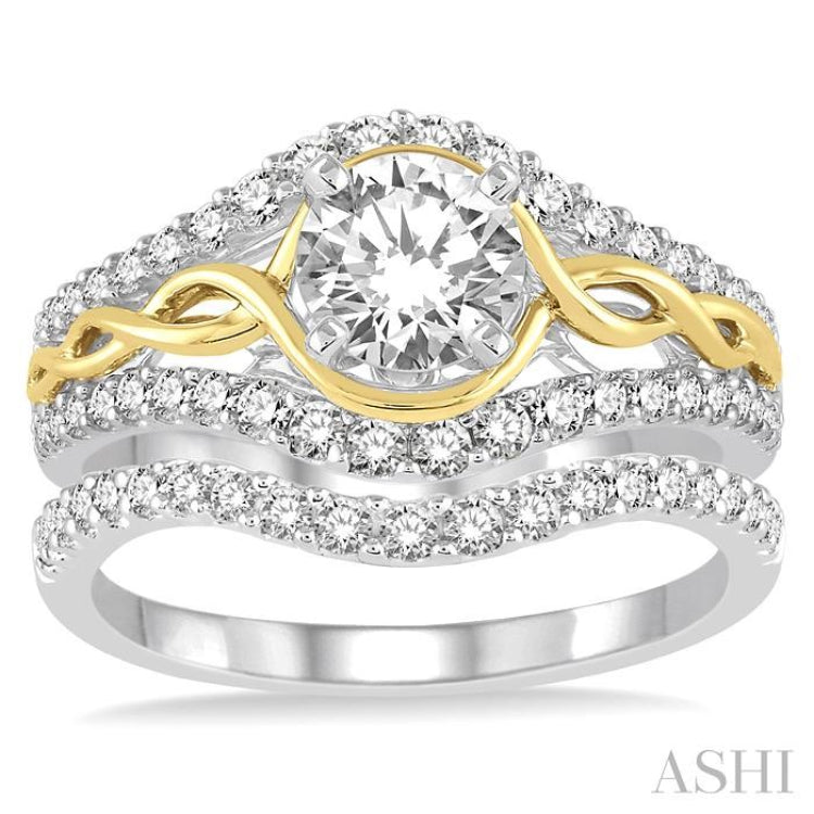 Round Shape Diamond Wedding Set