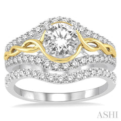 Round Shape Diamond Wedding Set