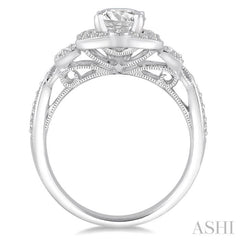 Round Shape Halo Diamond Engagement Ring