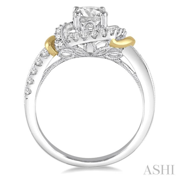 Round Shape Semi-Mount Diamond Engagement Ring