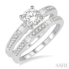 Round Shape Diamond Wedding Set