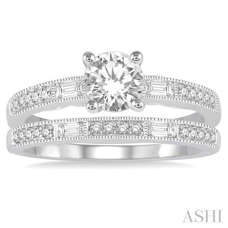 Round Shape Diamond Wedding Set