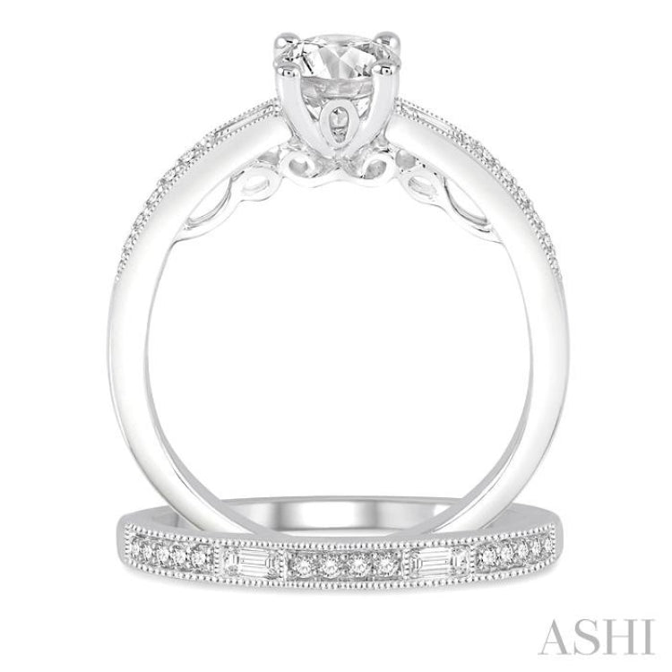 Round Shape Diamond Wedding Set