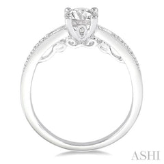 Round Shape Semi-Mount Diamond Engagement Ring