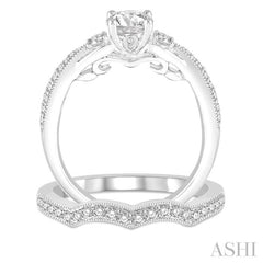 Round Shape Diamond Wedding Set