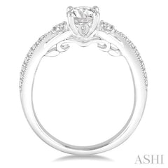 Round Shape Semi-Mount Diamond Engagement Ring