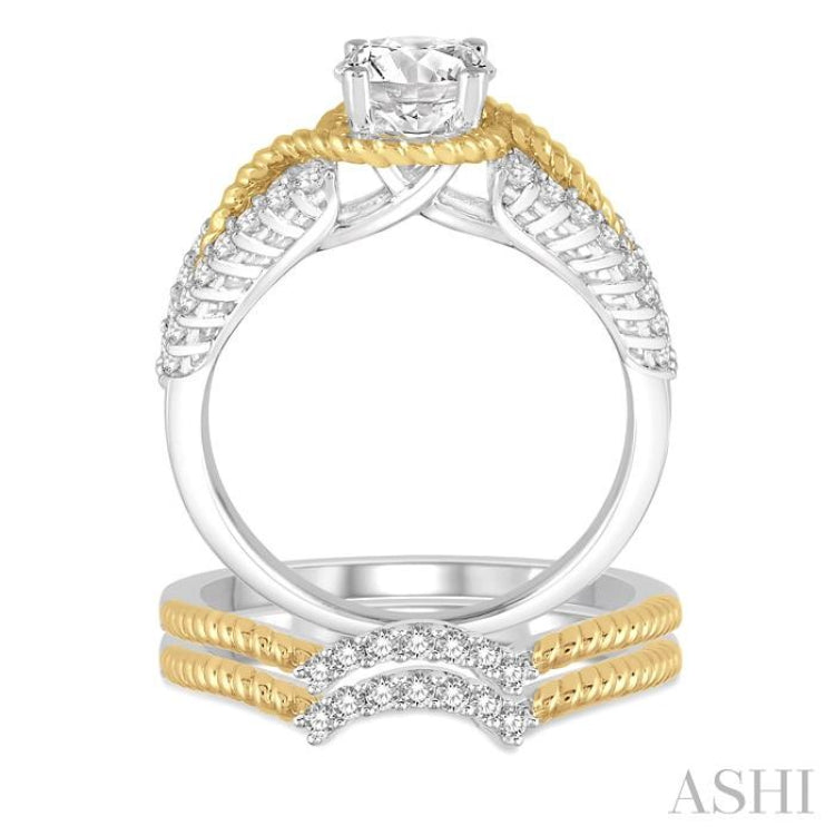 Round Shape Diamond Wedding Set