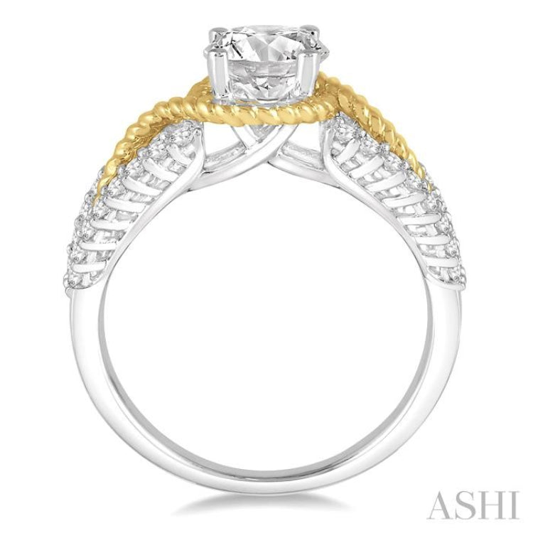 Round Shape Semi-Mount Diamond Engagement Ring