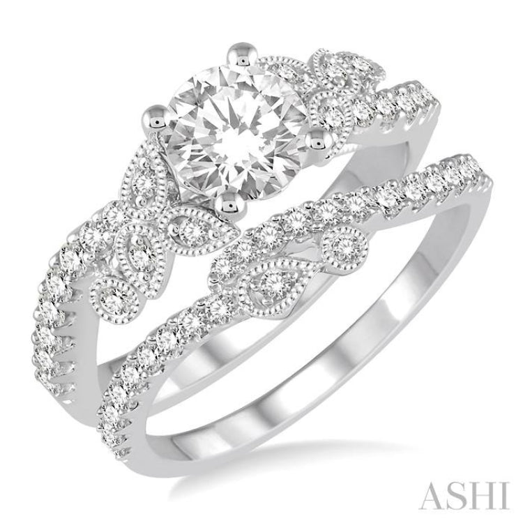 Round Shape Diamond Wedding Set