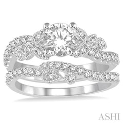 Round Shape Diamond Wedding Set