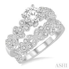 Round Shape Diamond Wedding Set