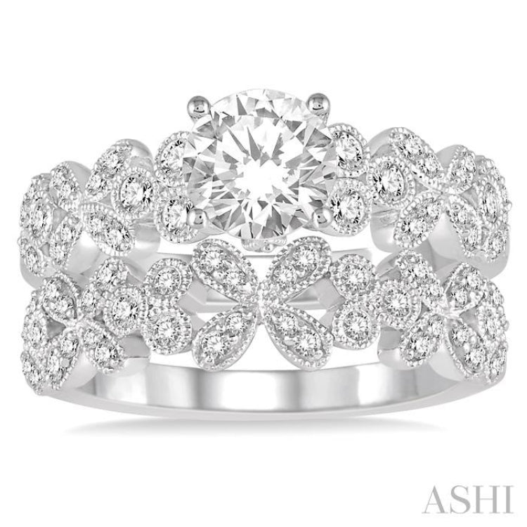 Round Shape Diamond Wedding Set