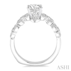 Round Shape Semi-Mount Diamond Engagement Ring