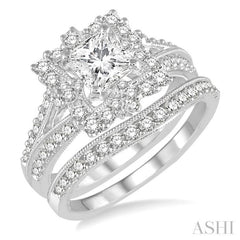 Cushion Shape Diamond Wedding Set