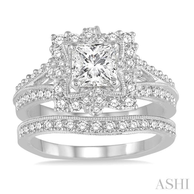 Cushion Shape Diamond Wedding Set