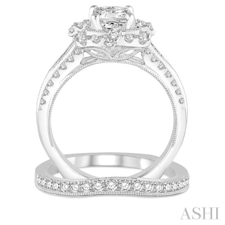 Cushion Shape Diamond Wedding Set