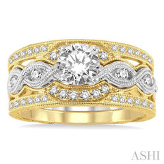 Round Shape Diamond Wedding Set