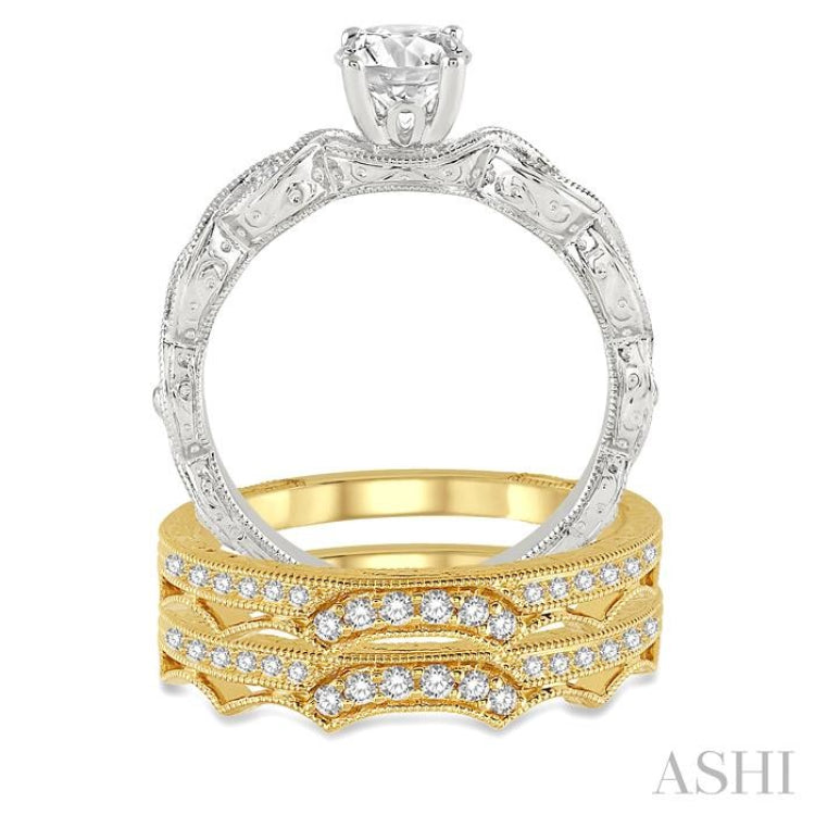 Round Shape Diamond Wedding Set