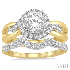 Round Shape Diamond Wedding Set