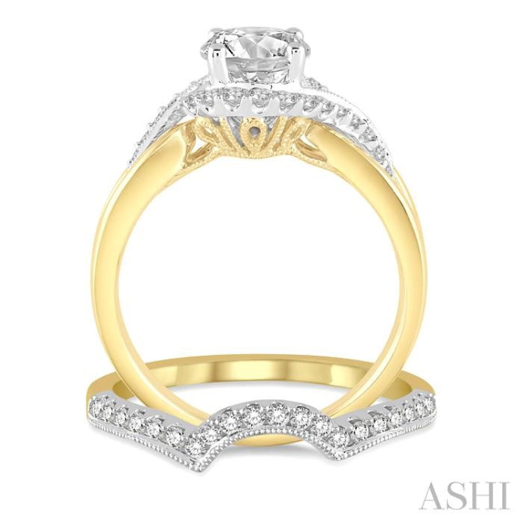 Round Shape Diamond Wedding Set