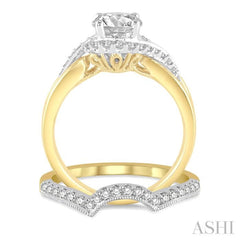 Round Shape Diamond Wedding Set