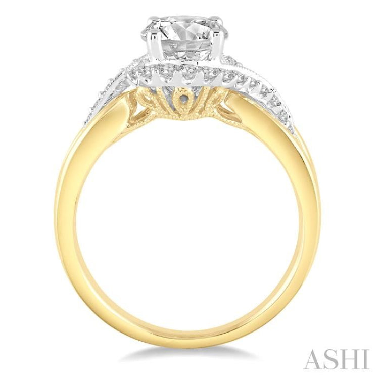 Round Shape Semi-Mount Diamond Engagement Ring