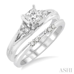 Princess Shape Diamond Wedding Set