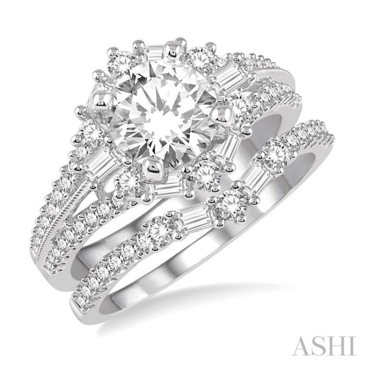 Round Shape Diamond Wedding Set