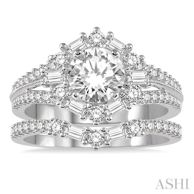 Round Shape Diamond Wedding Set