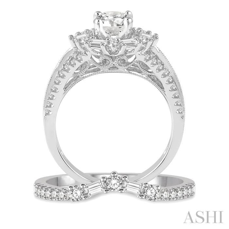 Round Shape Diamond Wedding Set