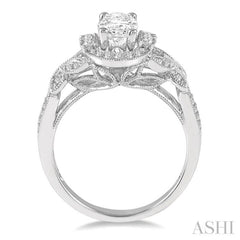 Oval Shape Halo Diamond Engagement Ring