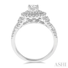 Round Shape Semi-Mount Halo Diamond Engagement Ring