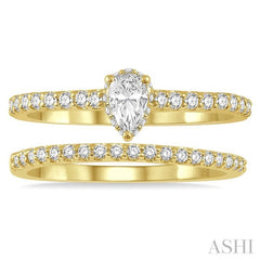 Pear Shape Diamond Wedding Set