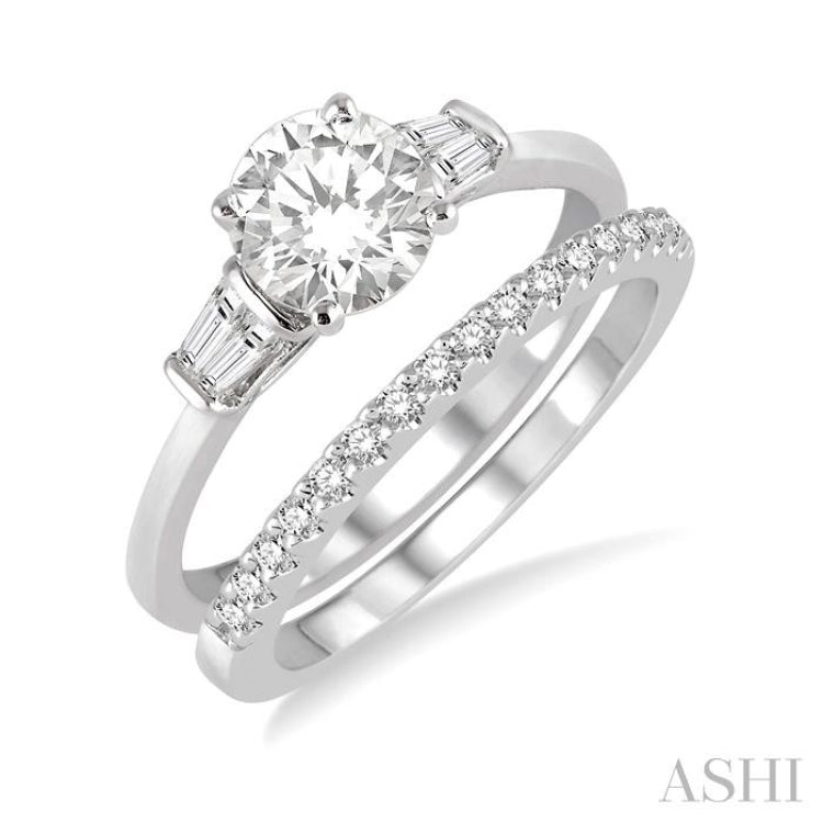 Round Shape Diamond Wedding Set