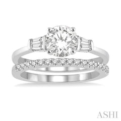 Round Shape Diamond Wedding Set