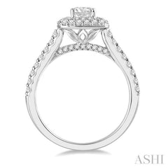 Round Shape Halo Diamond Engagement Ring