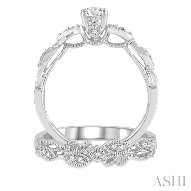 Round Shape Diamond Wedding Set