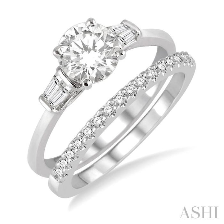 Round Shape Diamond Wedding Set