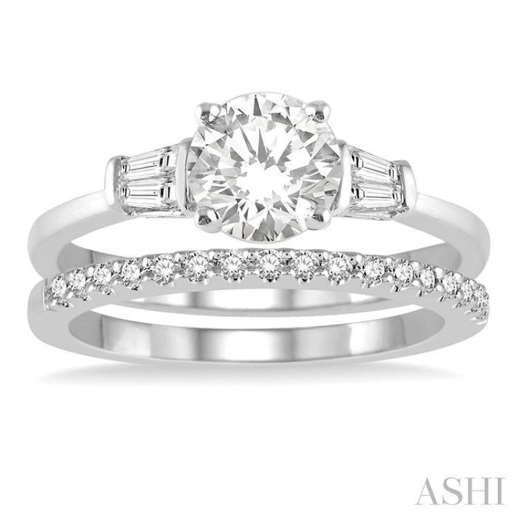 Round Shape Diamond Wedding Set