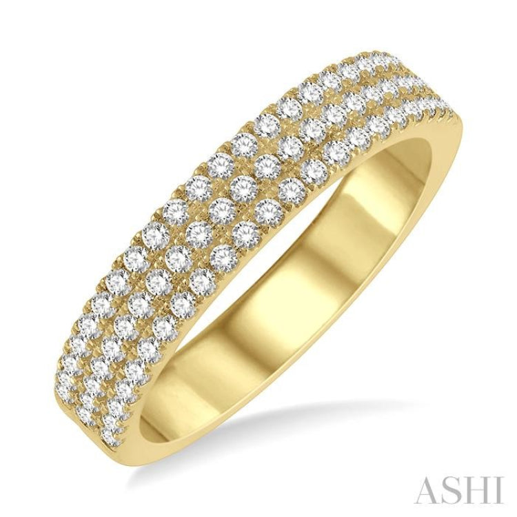 Three Row Diamond Wedding Band