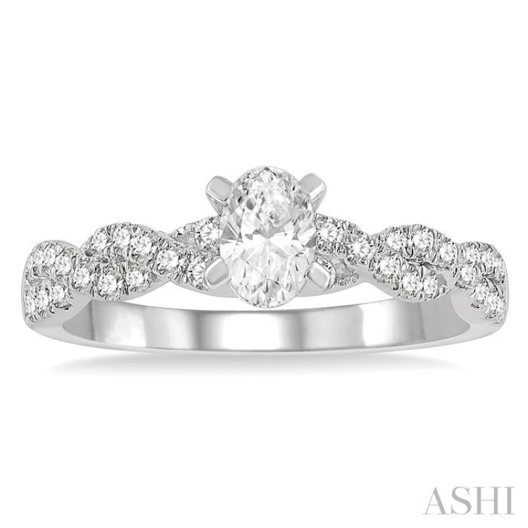 Oval Shape Semi-Mount Diamond Engagement Ring