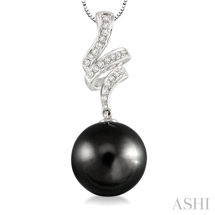 Black Pearl & Diamond Fashion Pendant