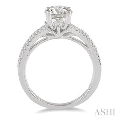 Round Shape Semi-Mount Diamond Engagement Ring