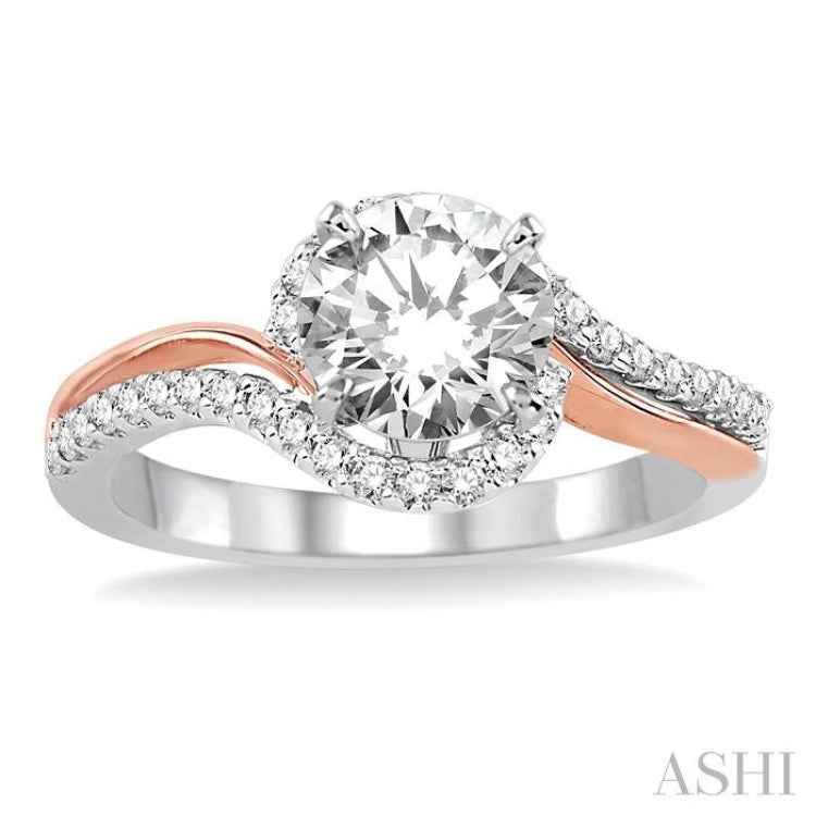 Round Shape Semi-Mount Diamond Engagement Ring