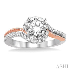 Round Shape Semi-Mount Diamond Engagement Ring