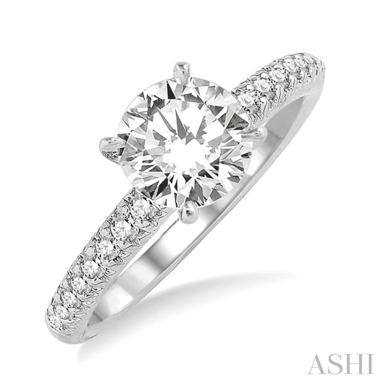 Round Shape Semi-Mount Diamond Engagement Ring