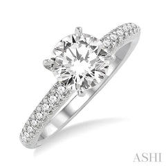 Round Shape Semi-Mount Diamond Engagement Ring