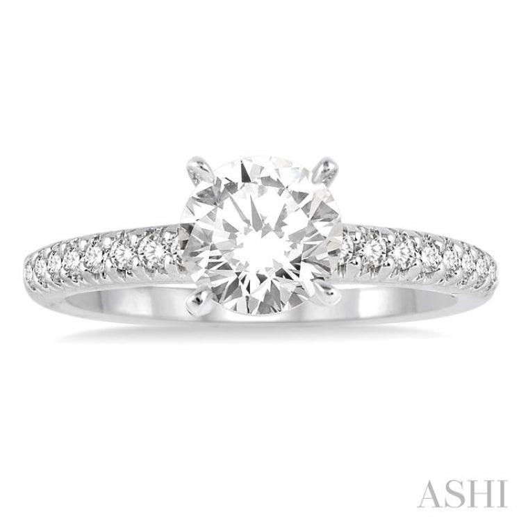 Round Shape Semi-Mount Diamond Engagement Ring