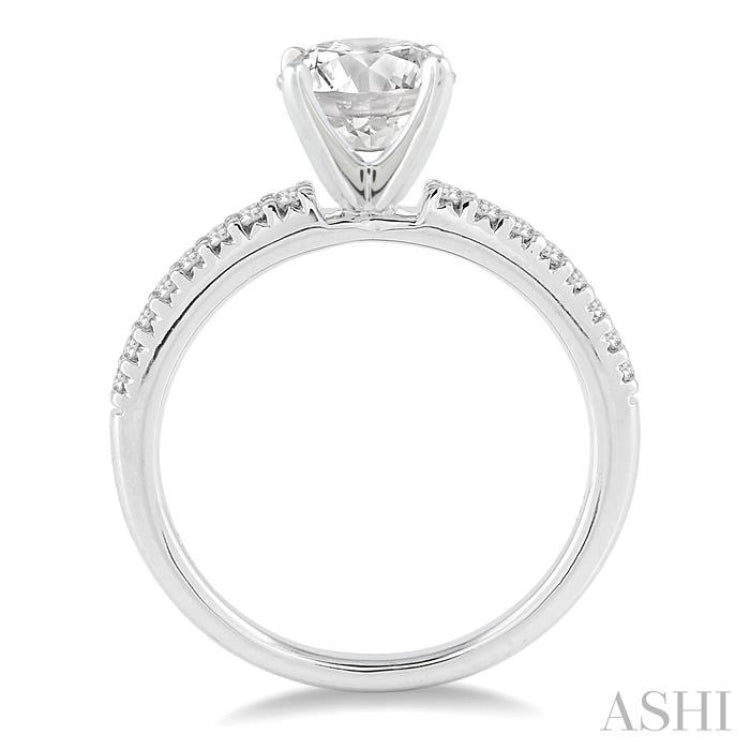 Round Shape Semi-Mount Diamond Engagement Ring